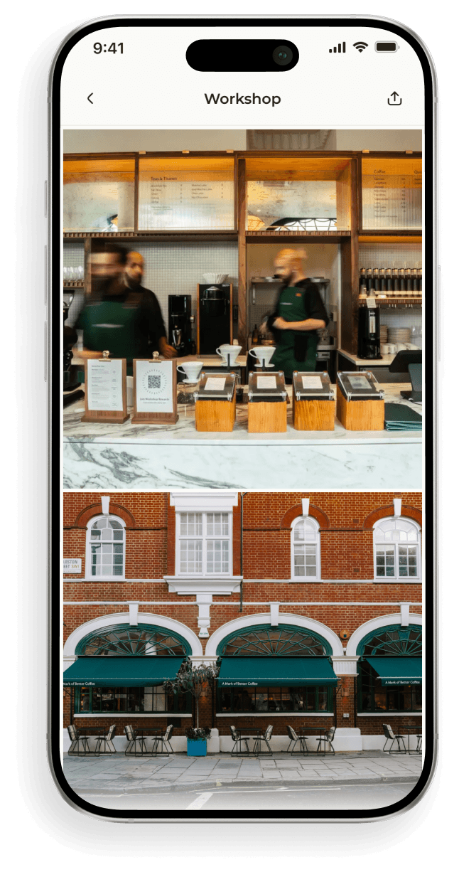 Roaster photos mockup — cafe and roastery photos