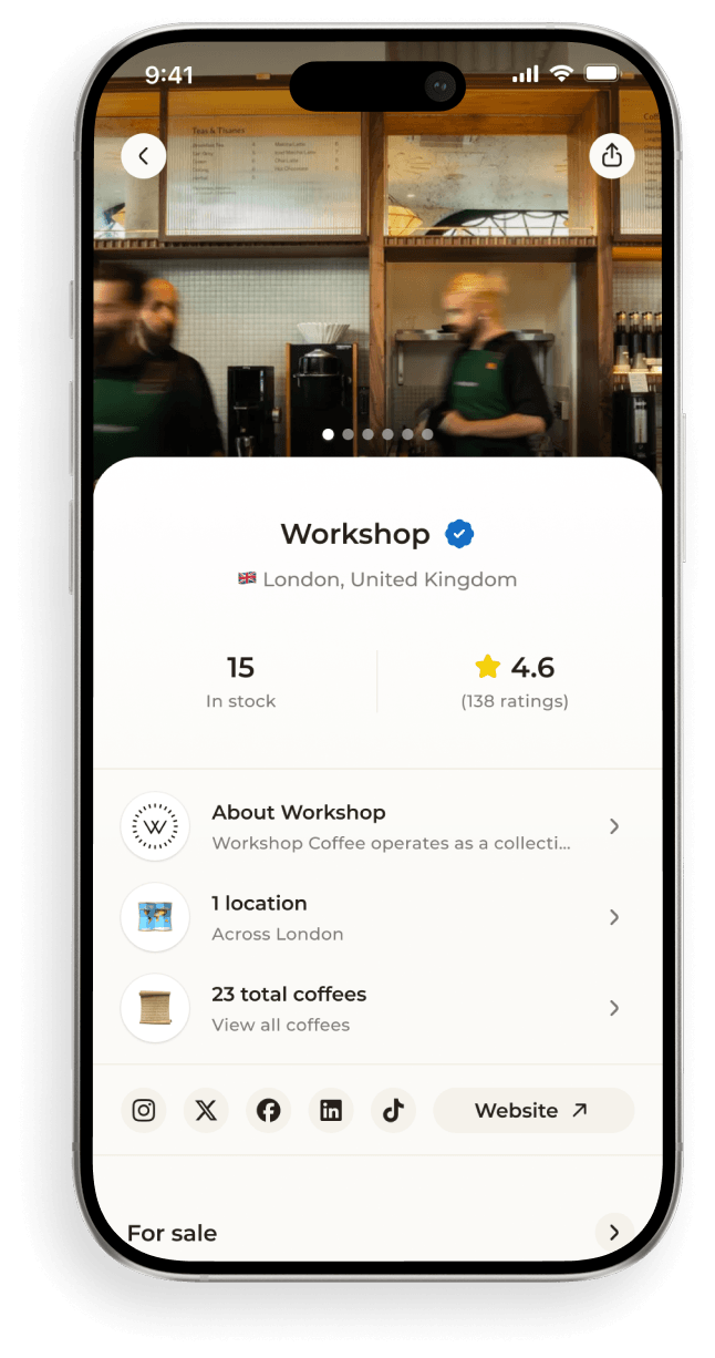 Roaster profile mockup — Sightglass Coffee page